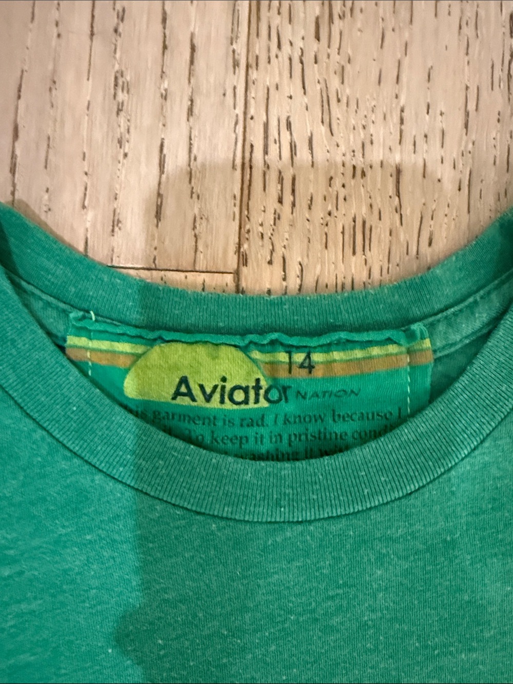 Aviator Nation Teal Kids Tee with Yellow Smiley Graphic - Picture 2 of 2
